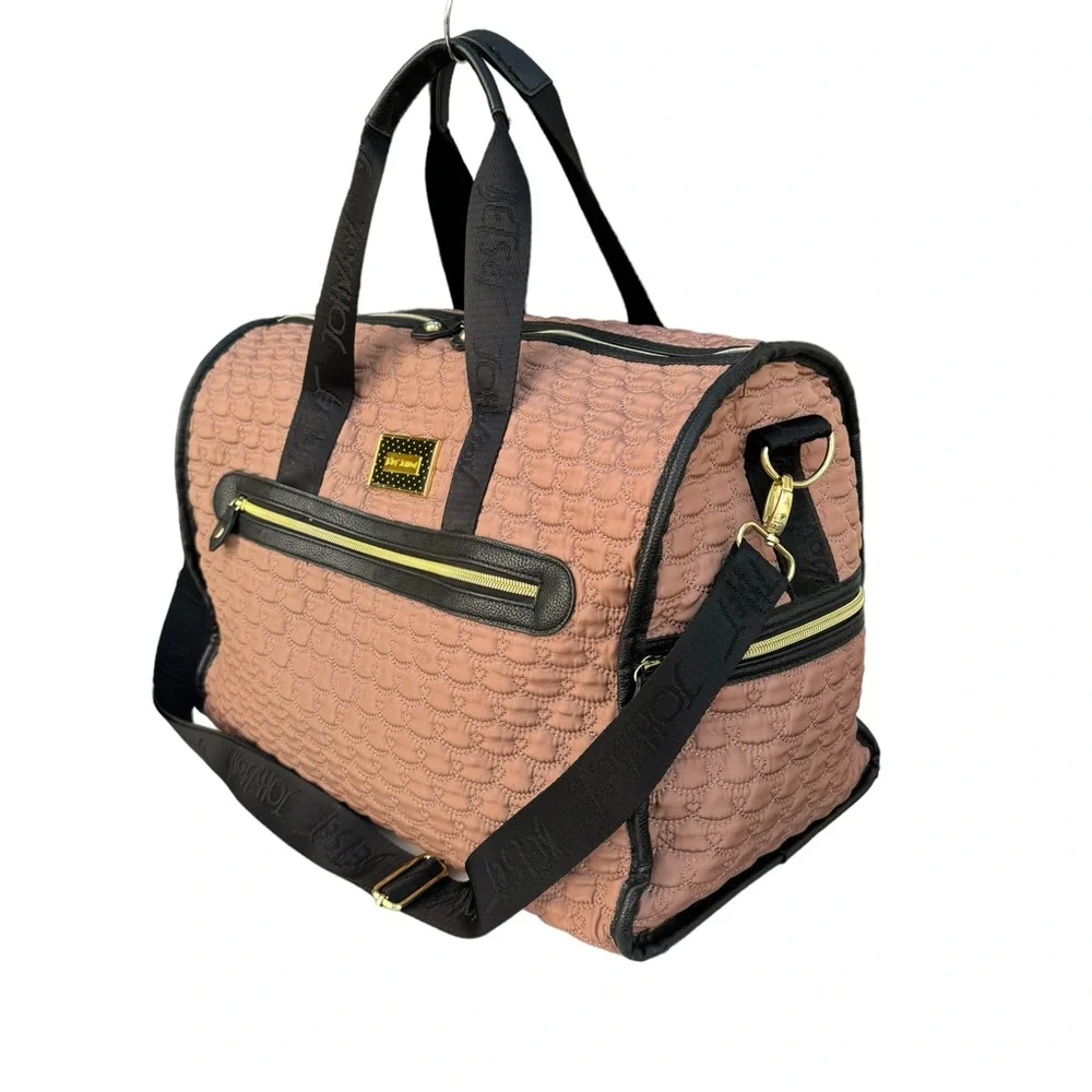 Betsy Johnson Quilted Travel Baby Duffle Bag